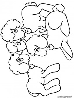 Printable happy Easter Lambs coloring pages