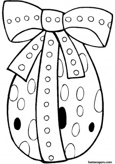 Printable Standing Easter Egg decorate Coloring Page