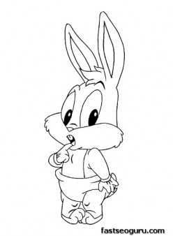 Printable Baby Looney Tunes Baby Bugs coloring pages 
