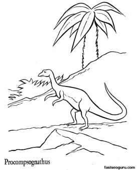 Printable Dinosaur Procompsognathus coloring pages