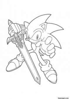 Printable cartoon Sonic the Hedgehog Coloring Pages