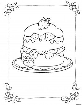 Printable cartoon Strawberry Shortcake coloring pages for girls