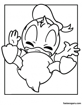 Printable Baby Donald Duck Disney Coloring Pages