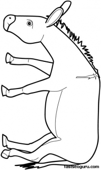 Printable animal Donkey Coloring pages