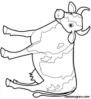 Printable animal farm cow coloring page