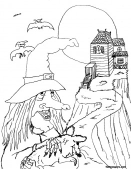 Halloween witches print out coloring pages