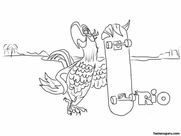 Printable Cartoon Jewel Rio Coloring Pages For Kids 5