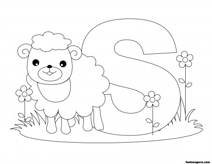Printable Animal Alphabet worksheets Letter S is for Sheep