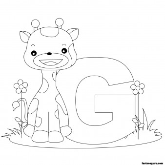 Printable Animal Alphabet worksheets Letter G is for Giraffe