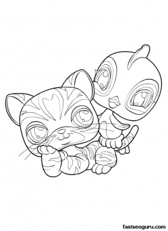 Printable cartoon Pet Shop Kitty coloring pages