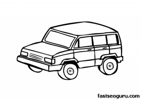 Printable Family stationwagon car coloring pages