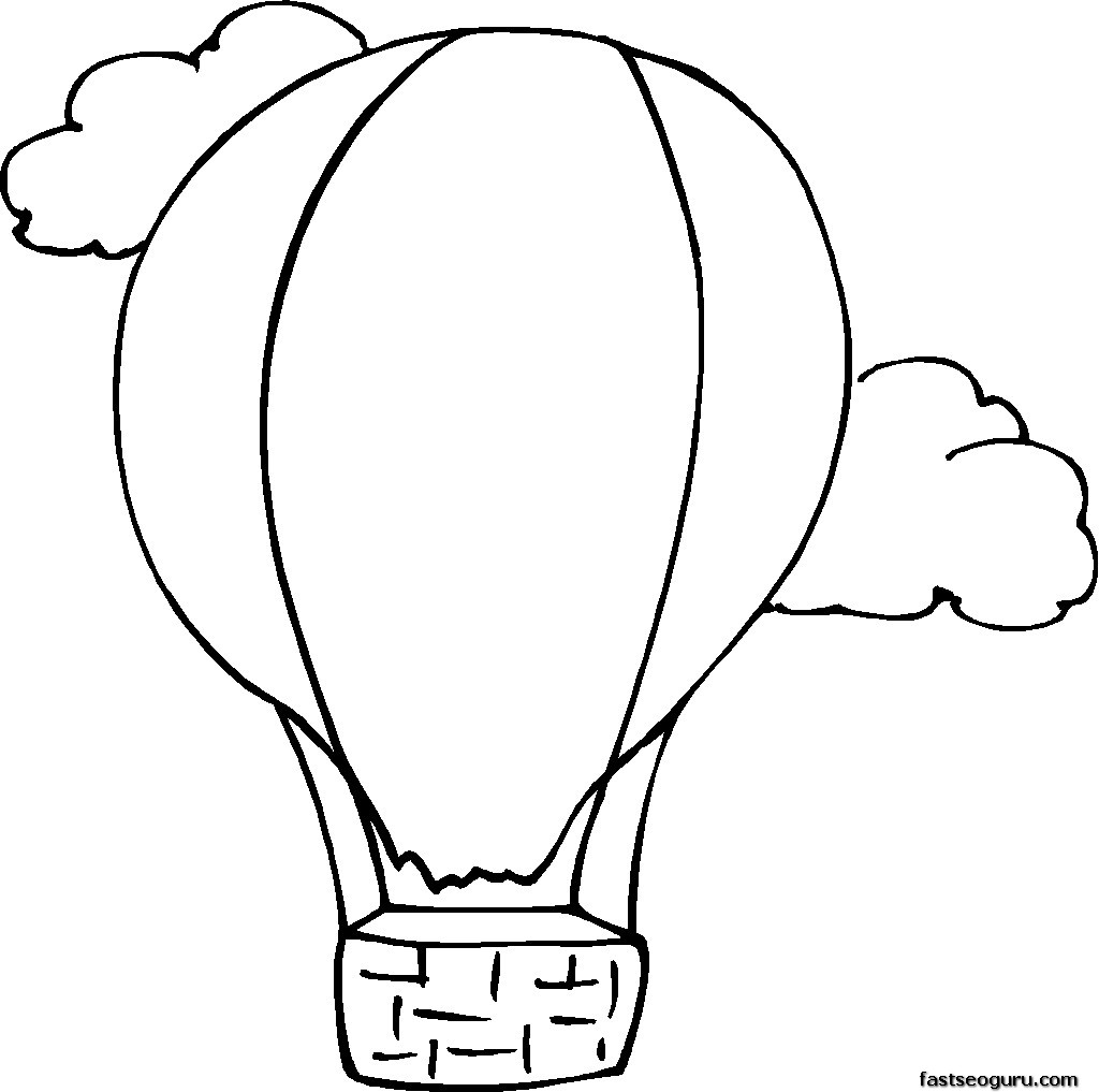 Air Balloon Coloring Page Print Out 1