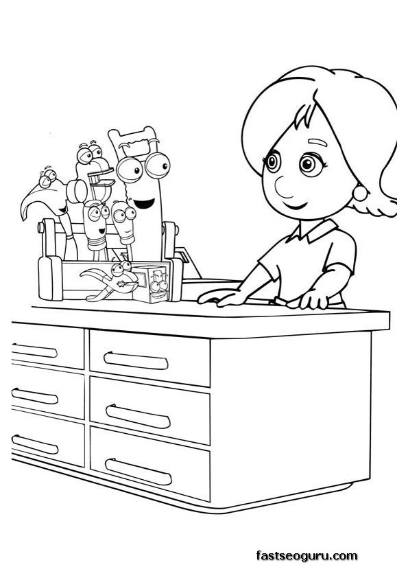 printable coloring  page handy manny