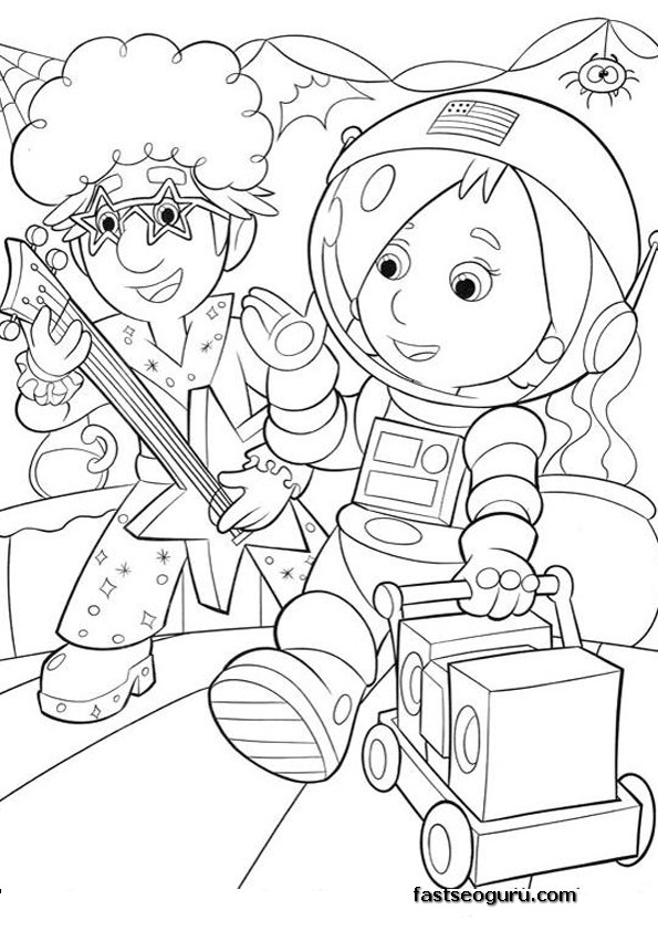 Print out coloring handy manny