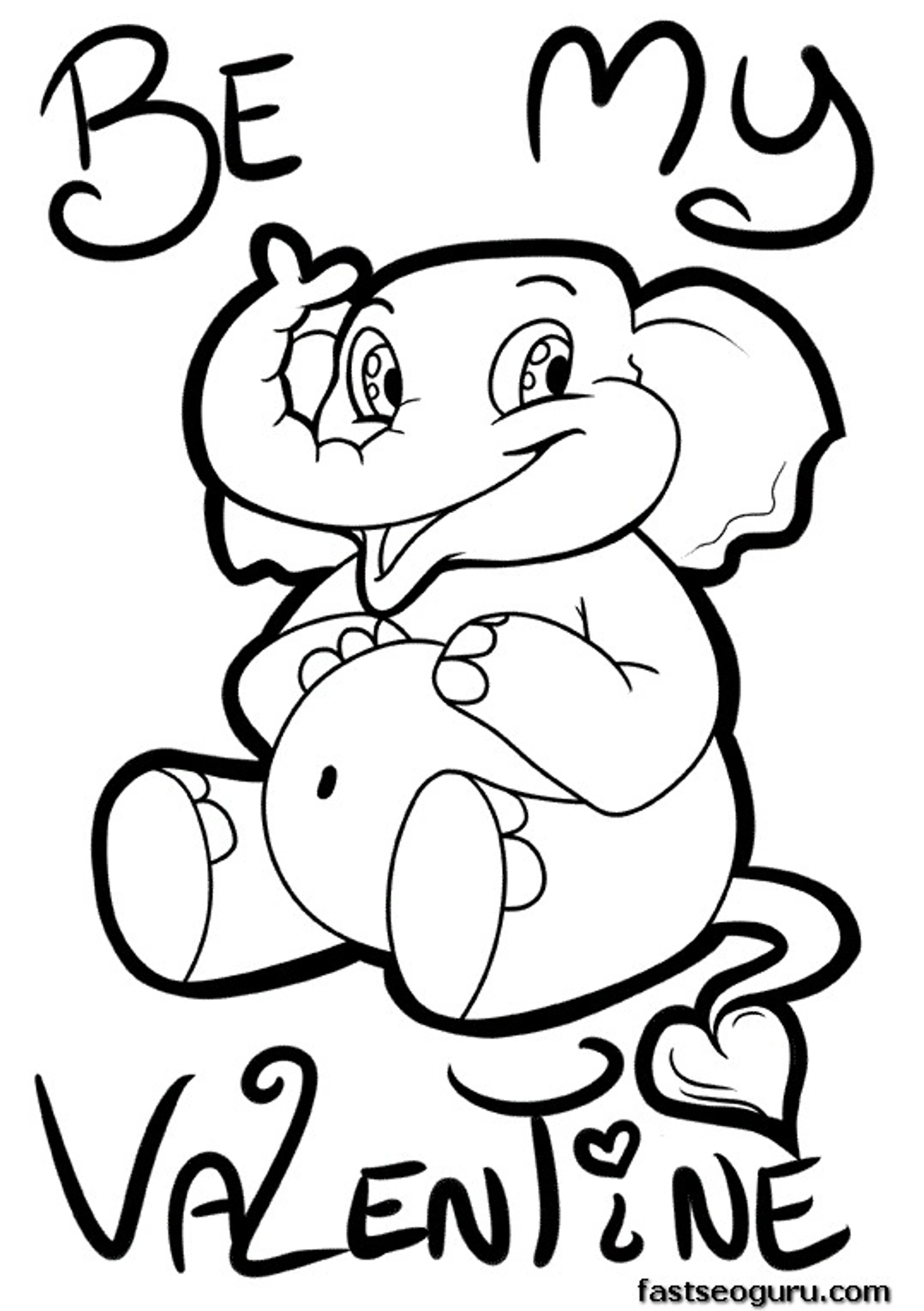 Printable By me teddy elephant Valentine coloring pages | FastSEO Guru - Kostenlose Ausmalbilder ...